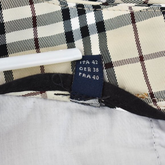 BURBERRY: Blue, Denim & "Nova Check" A-Line Skirt - Picture 7 of 8